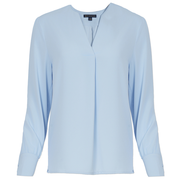 Brooks Brothers Womens Open-Neck Satin Blouse